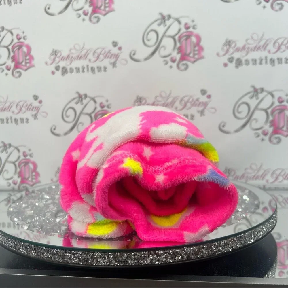 Blanket rainbows and unicorns 🦄 Pink Plush Unicorn blanket throw neon